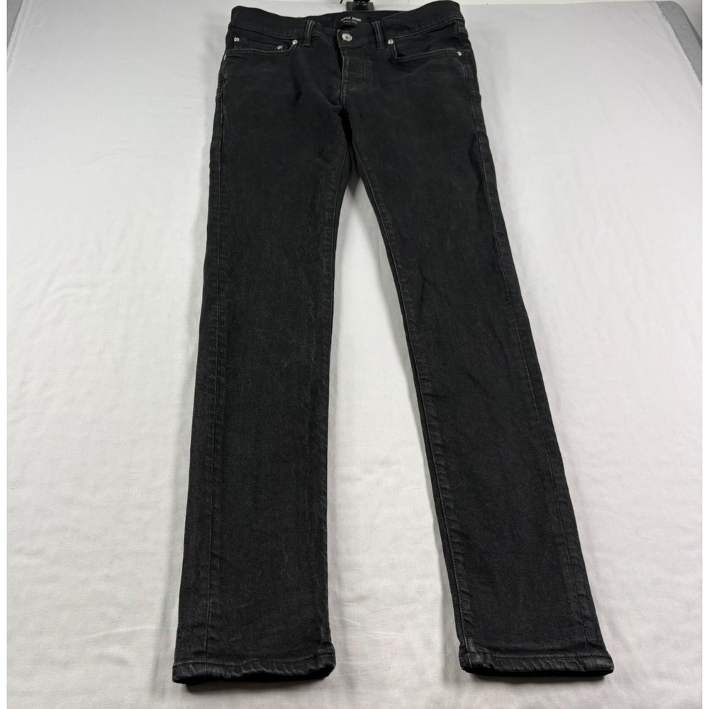 Purple Brand Jeans Mens 34x32 Black P001 Skinny Denim Button Fly - Picture 3 of 15